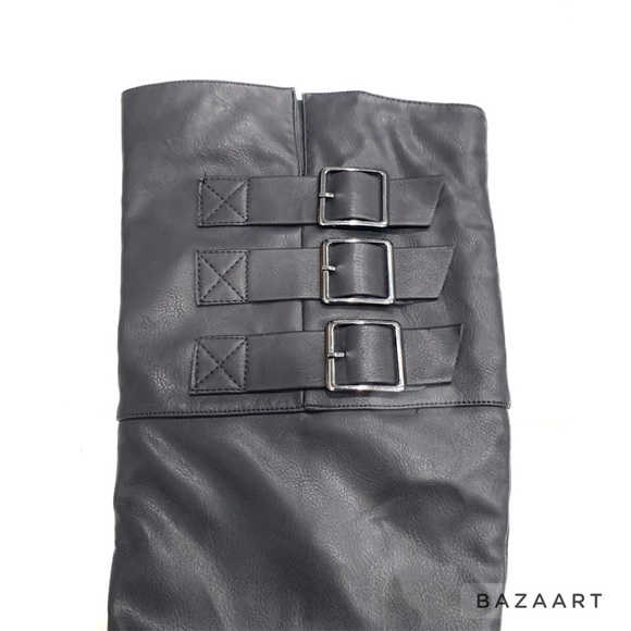 Leila Stone Knee Heigh boasts buckle Boots Sz: 7 - Picture 6 of 10